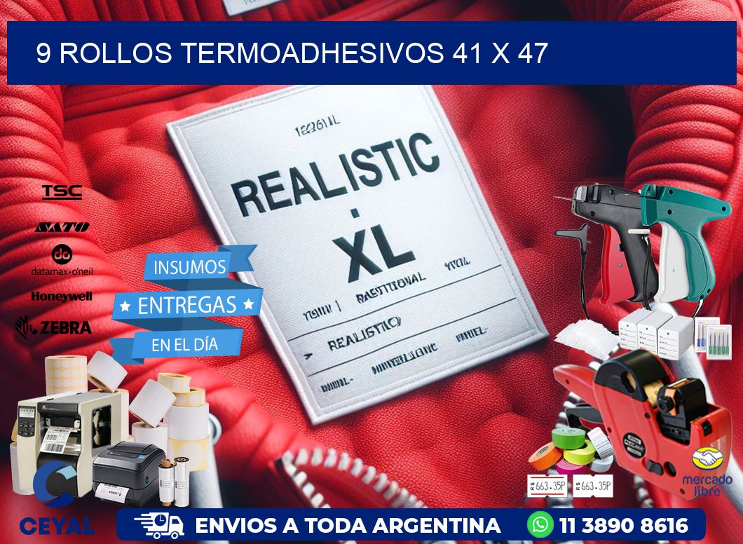 9 ROLLOS TERMOADHESIVOS 41 x 47