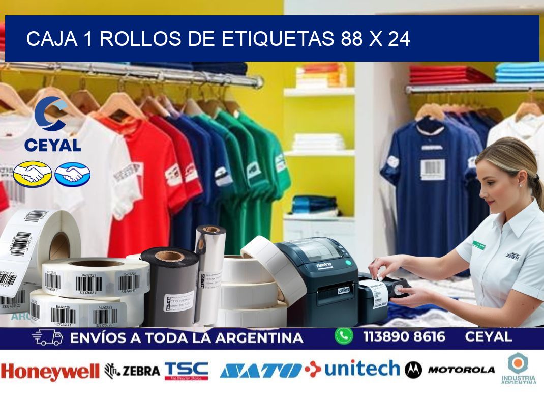 CAJA 1 ROLLOS DE ETIQUETAS 88 x 24
