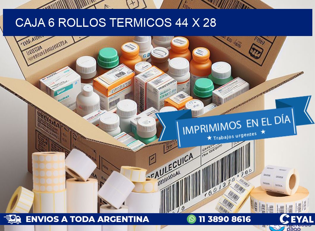 CAJA 6 ROLLOS TERMICOS 44 x 28