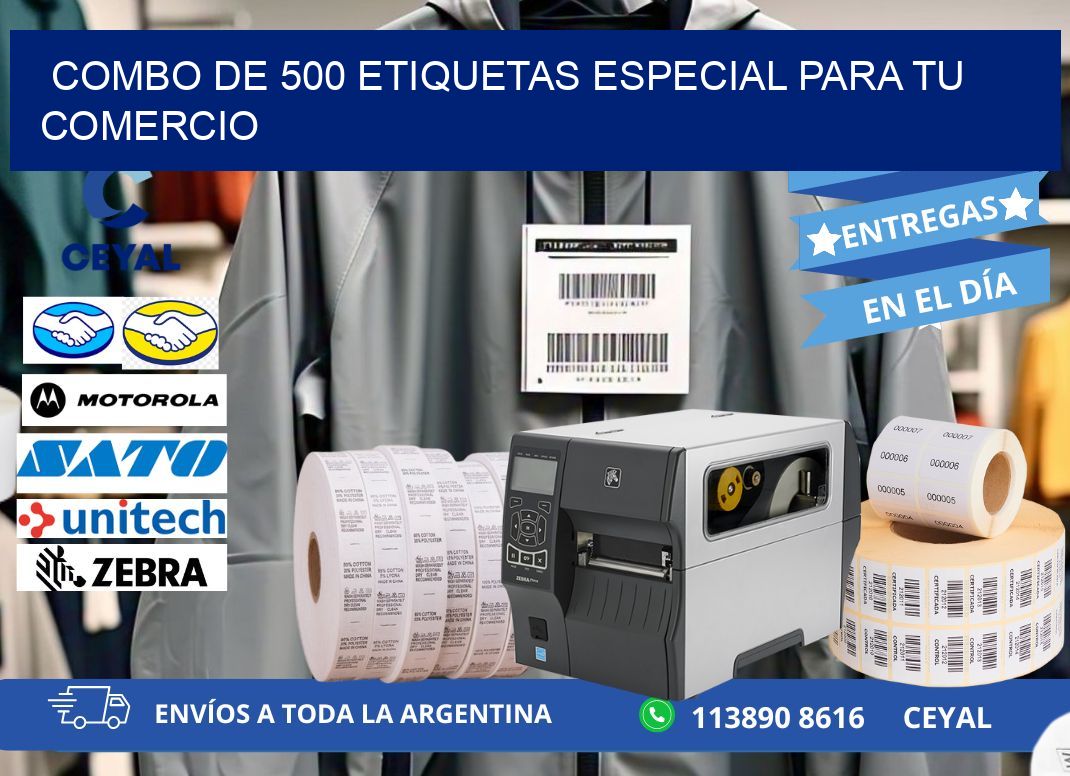 Combo de 500 etiquetas especial para tu comercio