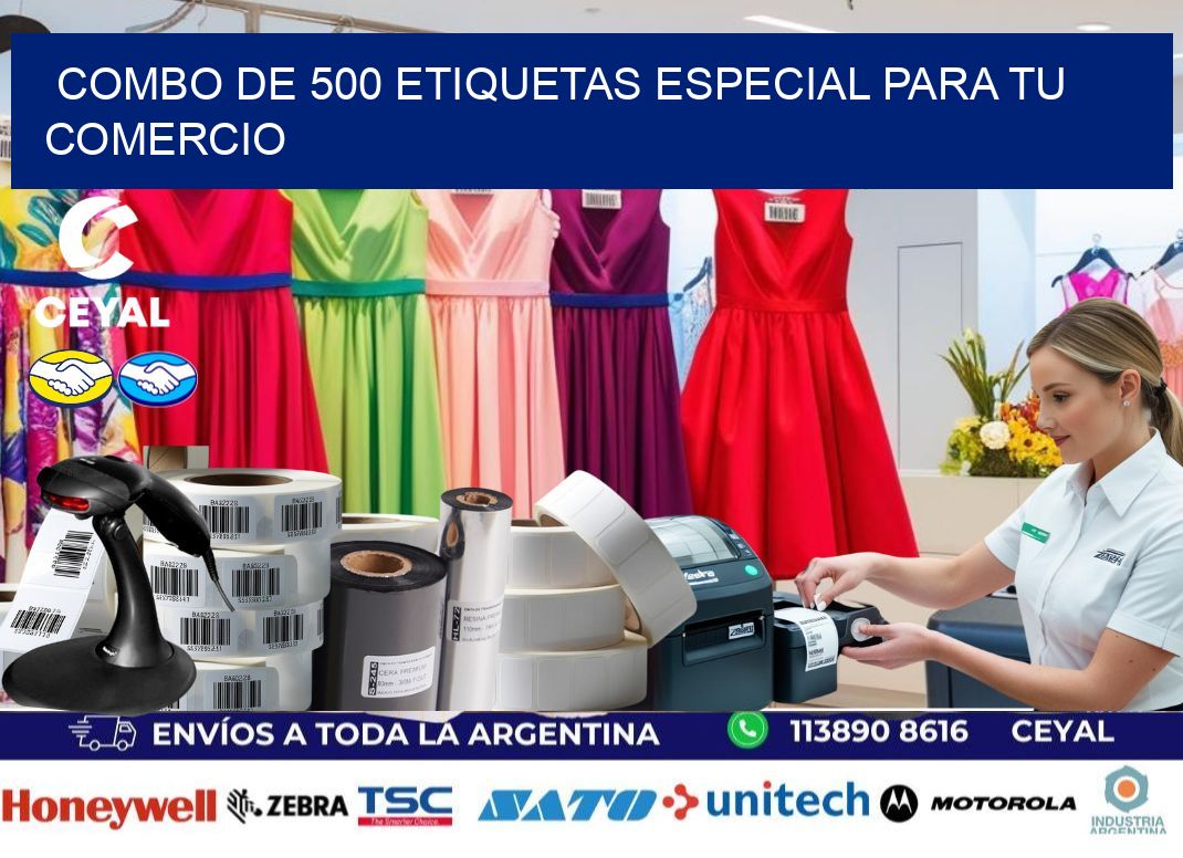 Combo de 500 etiquetas especial para tu comercio