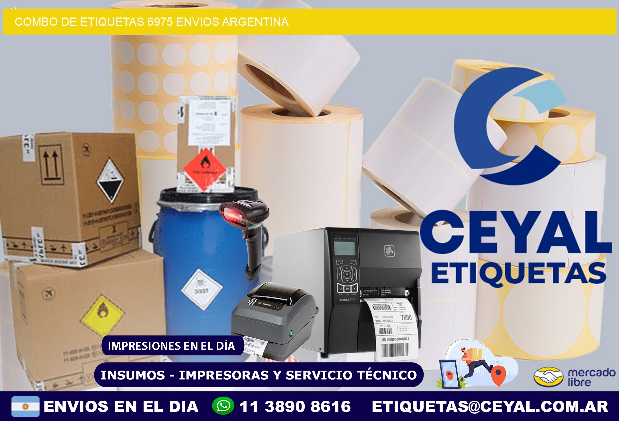 Combo de etiquetas 6975 ENVIOS ARGENTINA