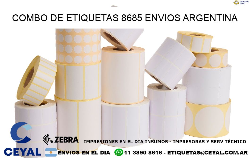 Combo de etiquetas 8685 ENVIOS ARGENTINA