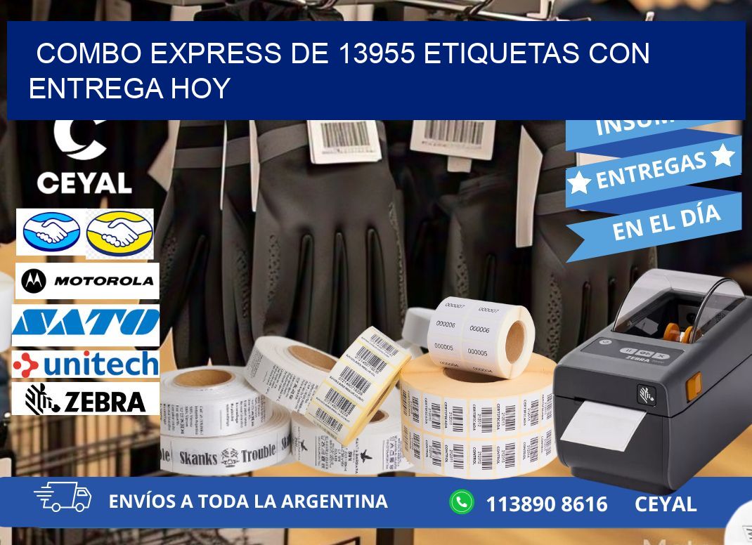 Combo express de 13955 etiquetas con entrega hoy