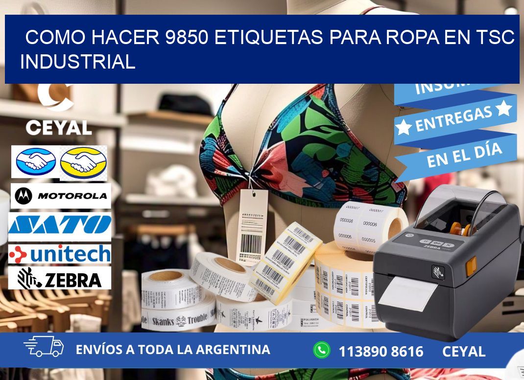 Como hacer 9850 etiquetas para ropa en tsc industrial