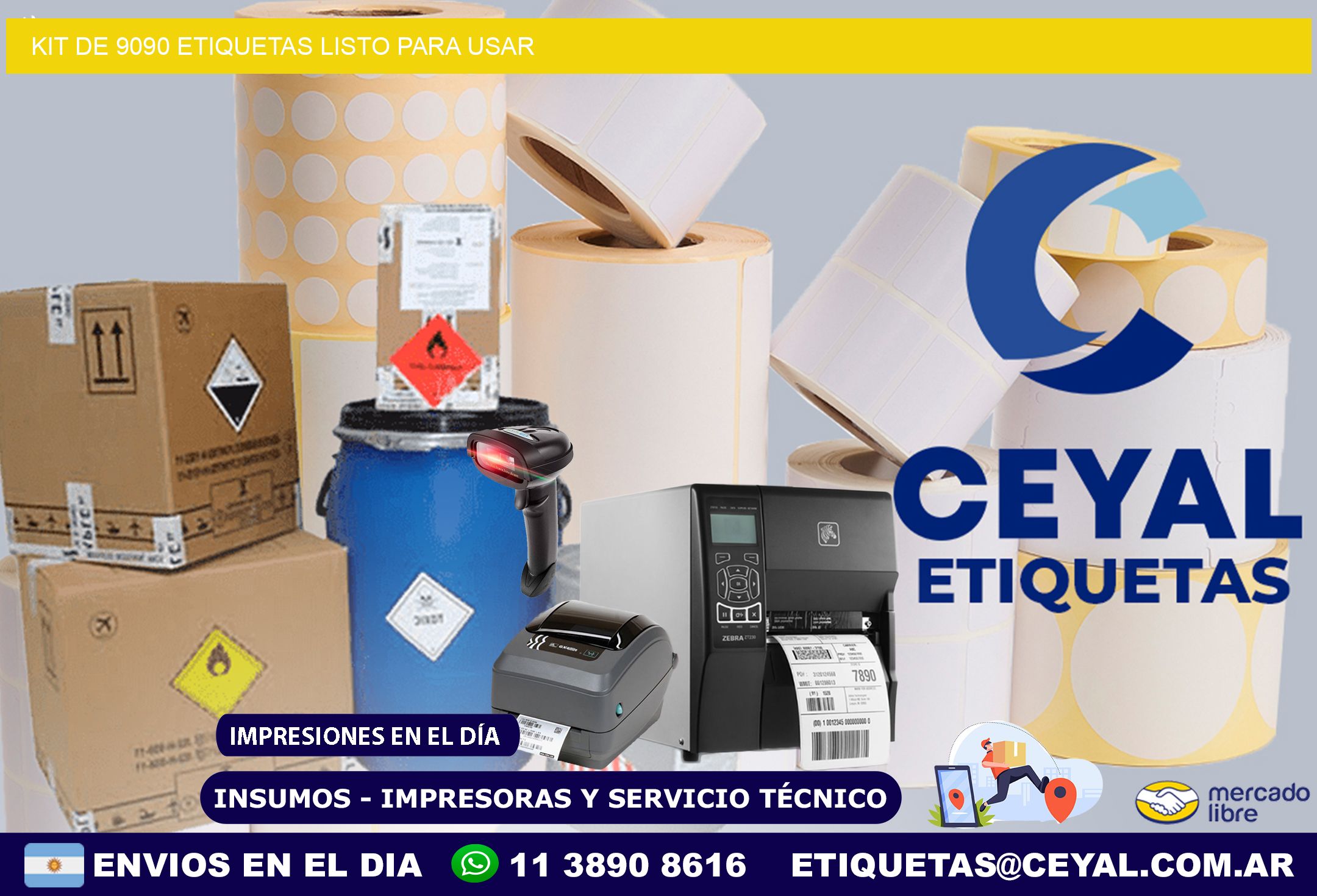 Kit de 9090 etiquetas listo para usar