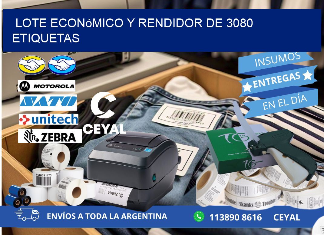 Lote económico y rendidor de 3080 etiquetas
