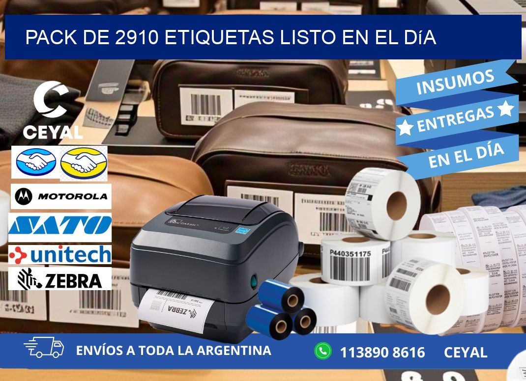 Pack de 2910 etiquetas listo en el día