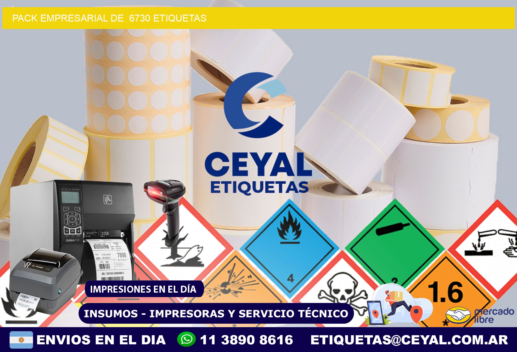 Pack empresarial de  6730 etiquetas