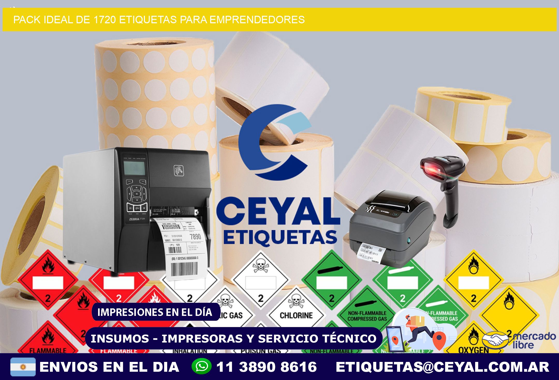 Pack ideal de 1720 etiquetas para emprendedores