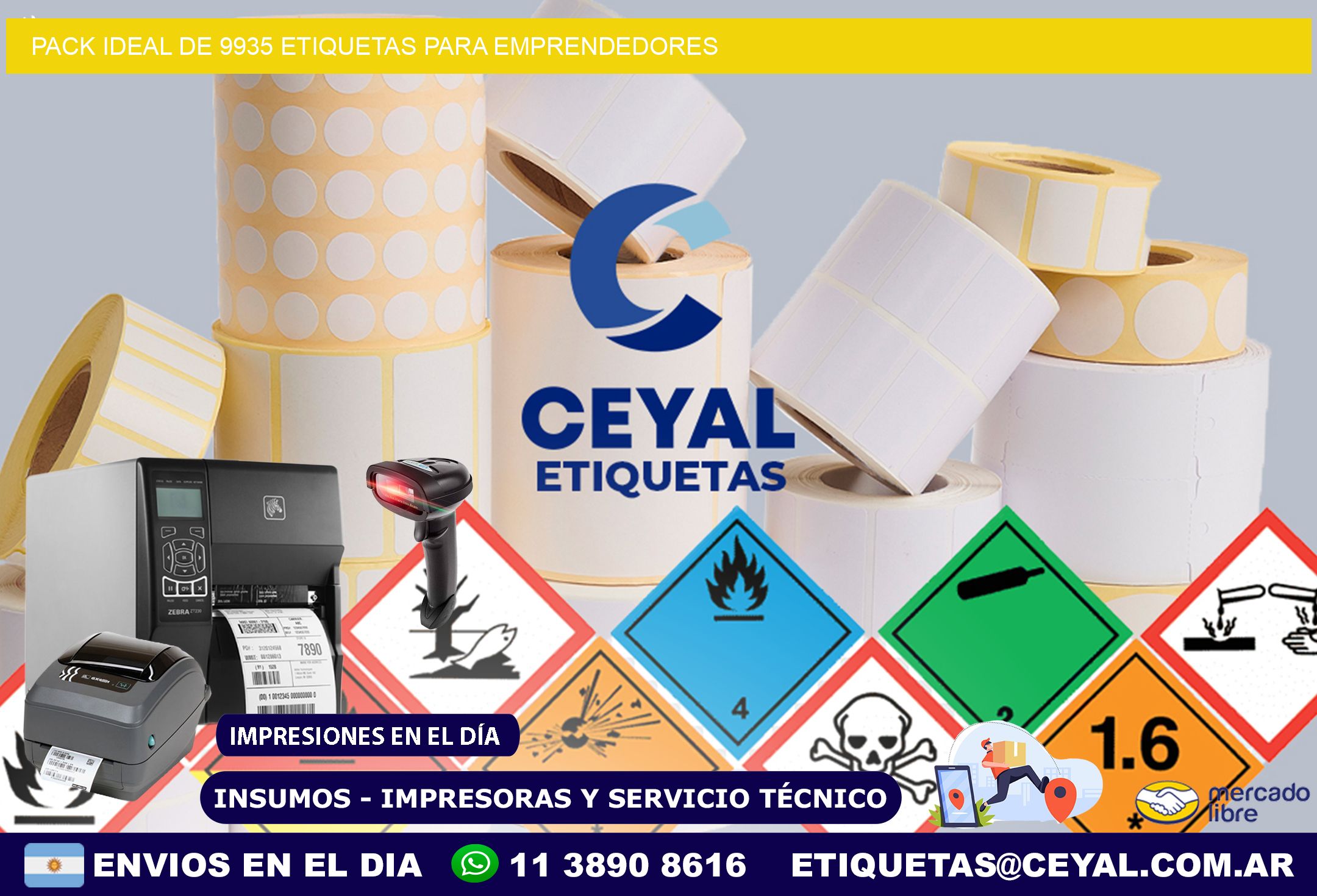 Pack ideal de 9935 etiquetas para emprendedores