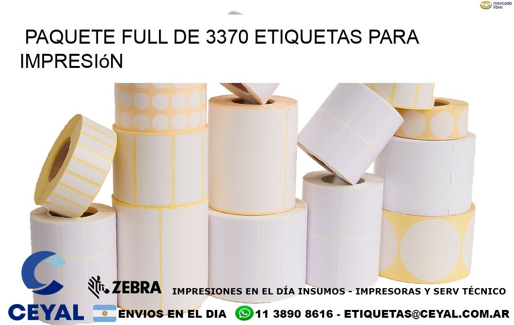 Paquete full de 3370 etiquetas para impresión