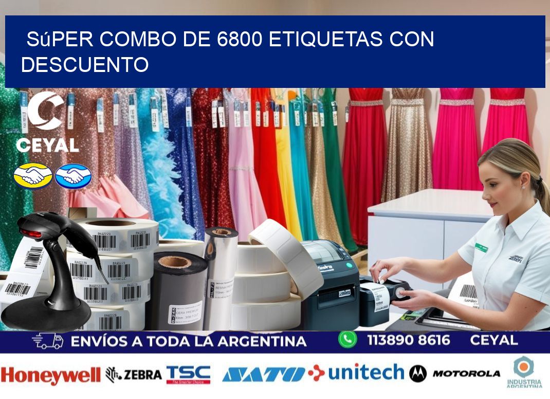 Súper combo de 6800 etiquetas con descuento