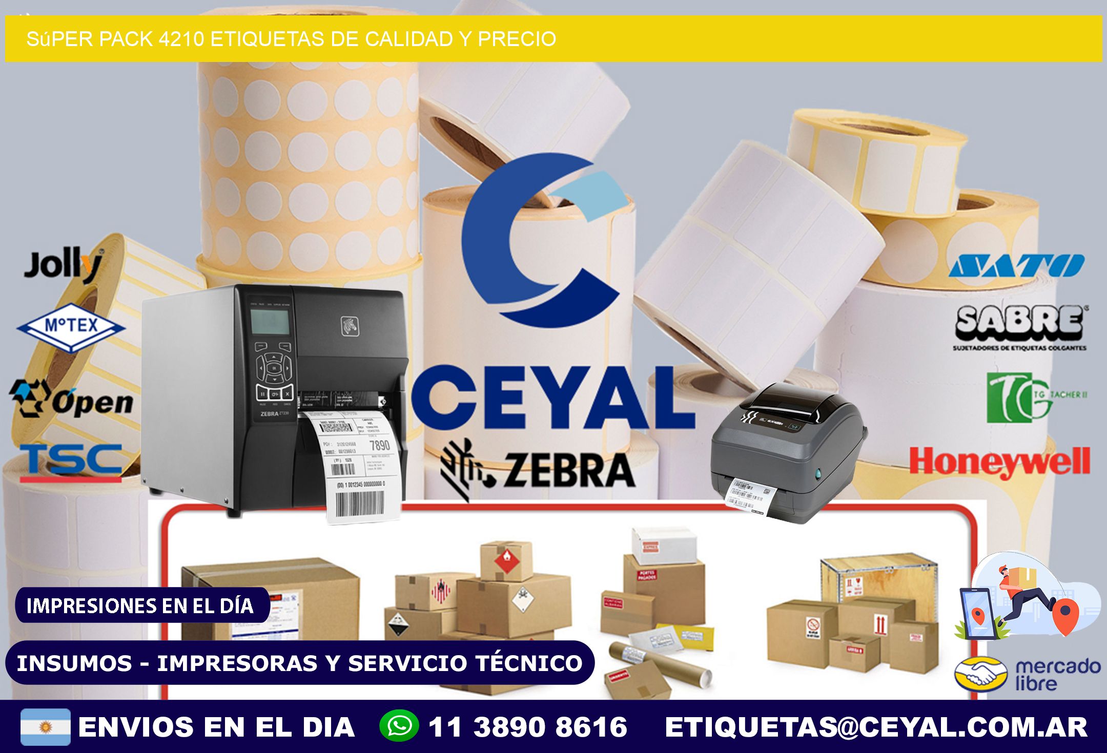 Súper pack 4210 etiquetas de calidad y precio
