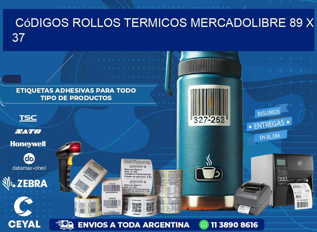 Códigos ROLLOS TERMICOS MERCADOLIBRE 89 x 37