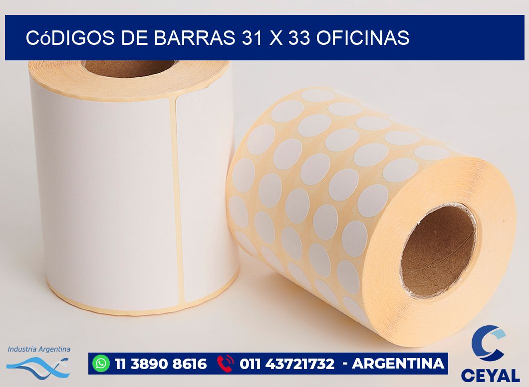 Códigos de Barras 31 x 33 oficinas