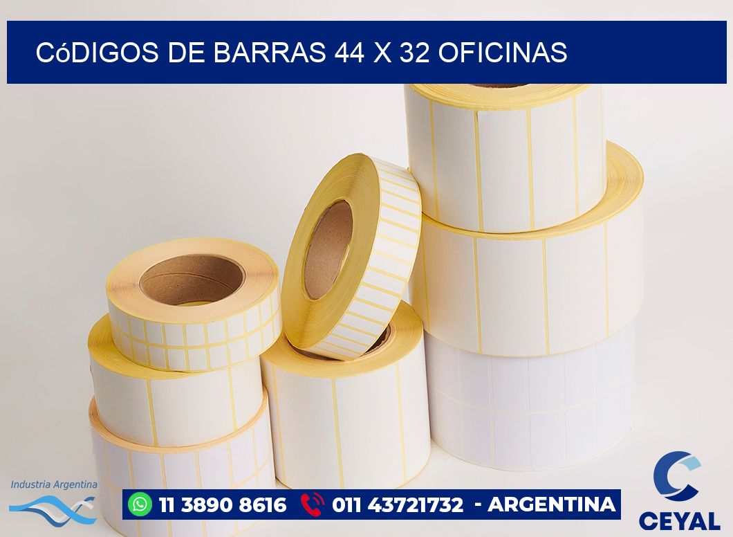 Códigos de Barras 44 x 32 oficinas
