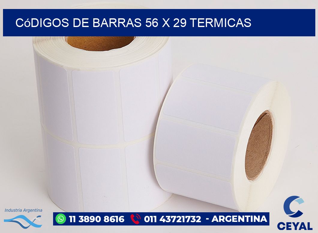 Códigos de Barras 56 x 29 termicas