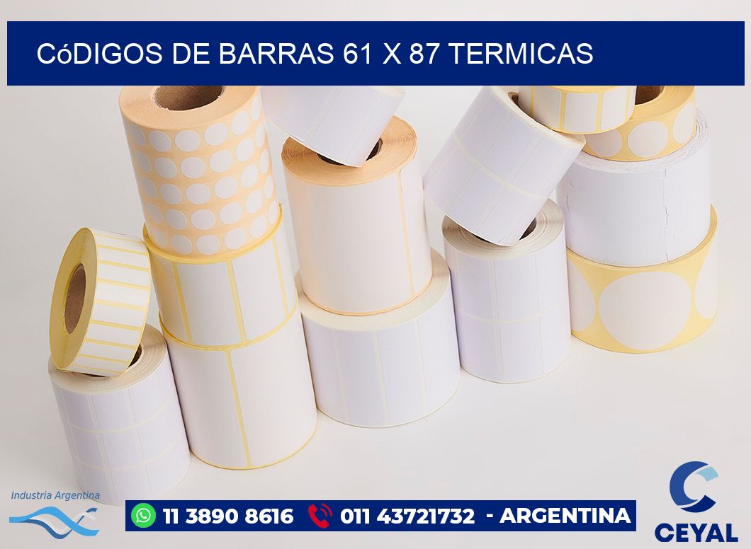 Códigos de Barras 61 x 87 termicas