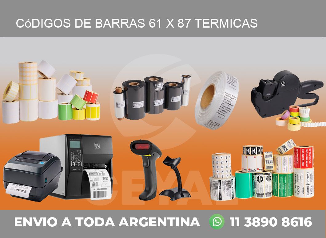 Códigos de Barras 61 x 87 termicas
