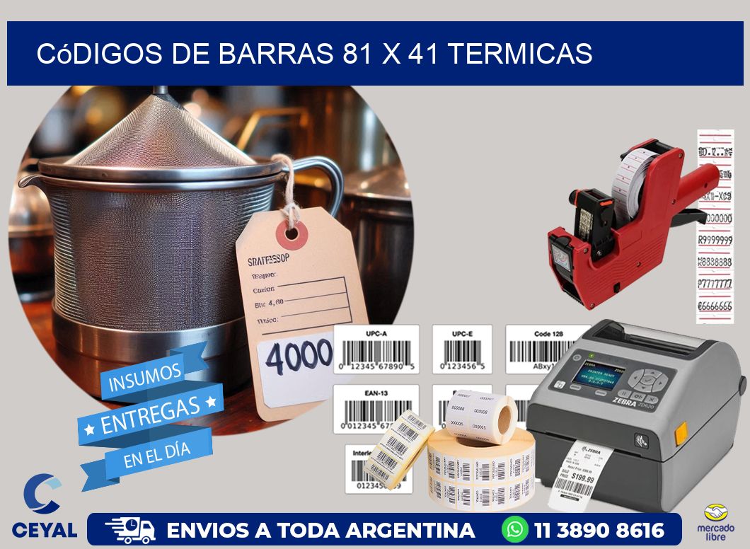 Códigos de Barras 81 x 41 termicas
