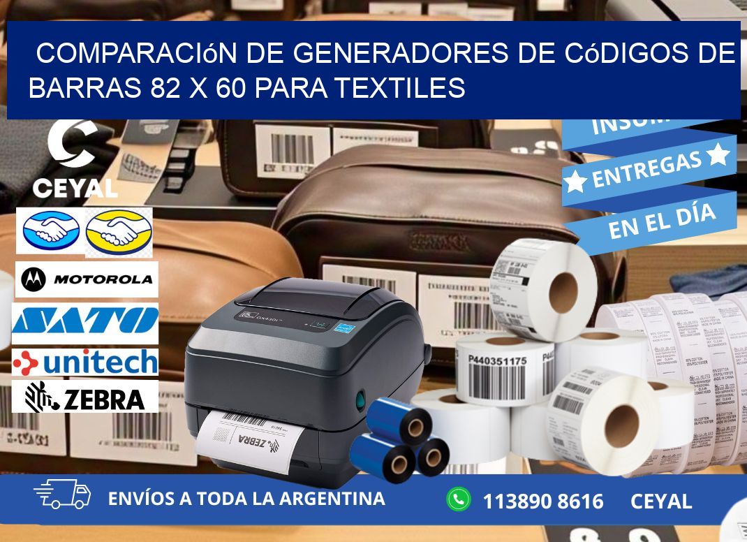 Comparación de Generadores de Códigos de Barras 82 x 60 para Textiles