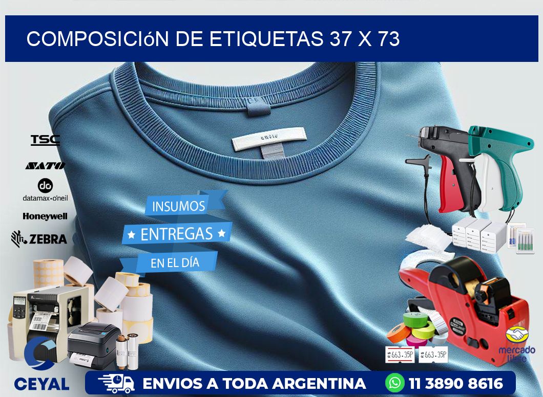 Composición de etiquetas 37 x 73