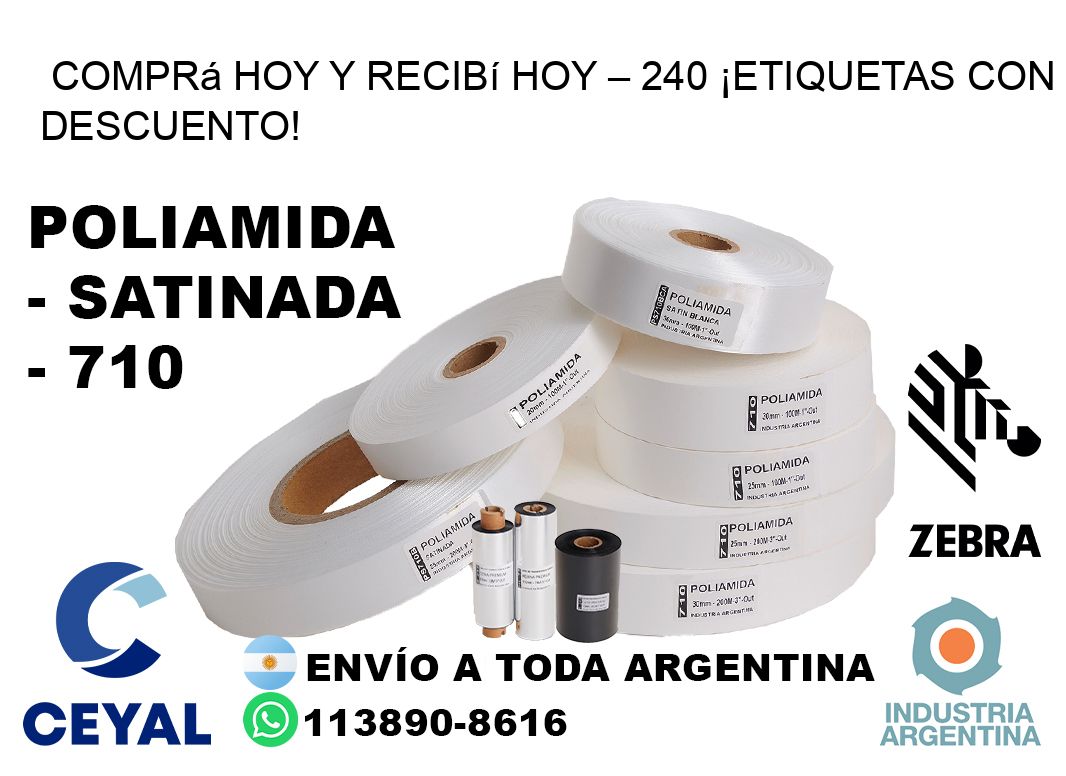 Comprá Hoy y Recibí Hoy – 240 ¡Etiquetas con Descuento!