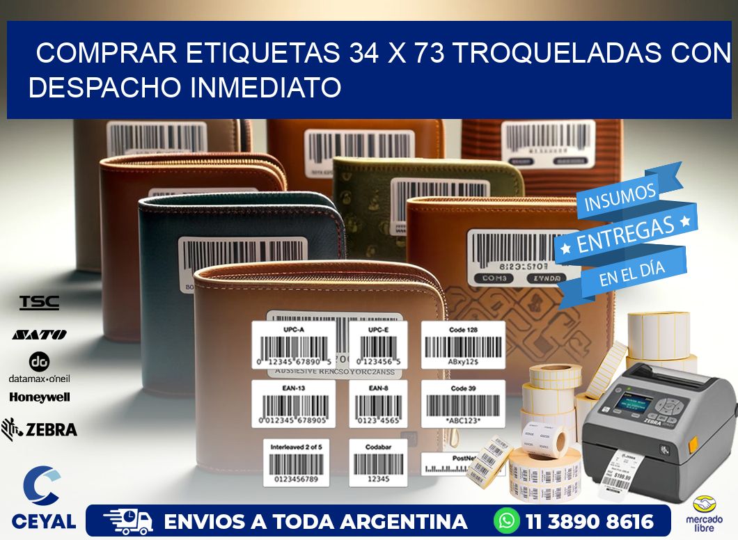 Comprar etiquetas 34 x 73 troqueladas con despacho inmediato