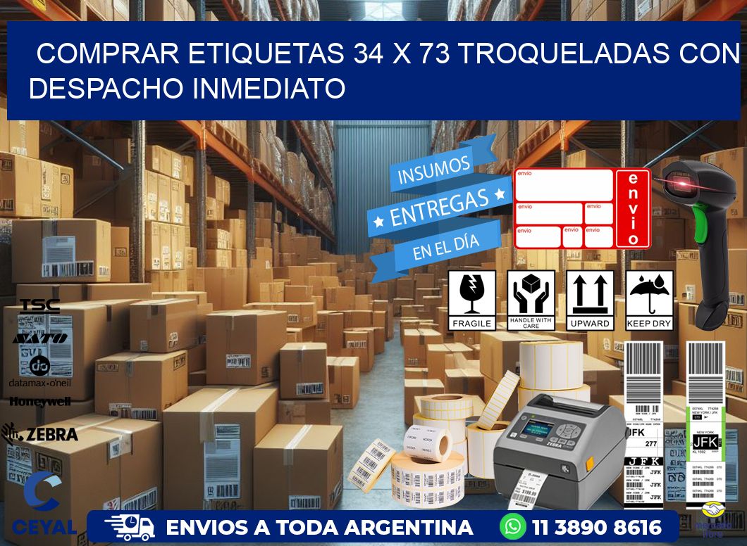 Comprar etiquetas 34 x 73 troqueladas con despacho inmediato