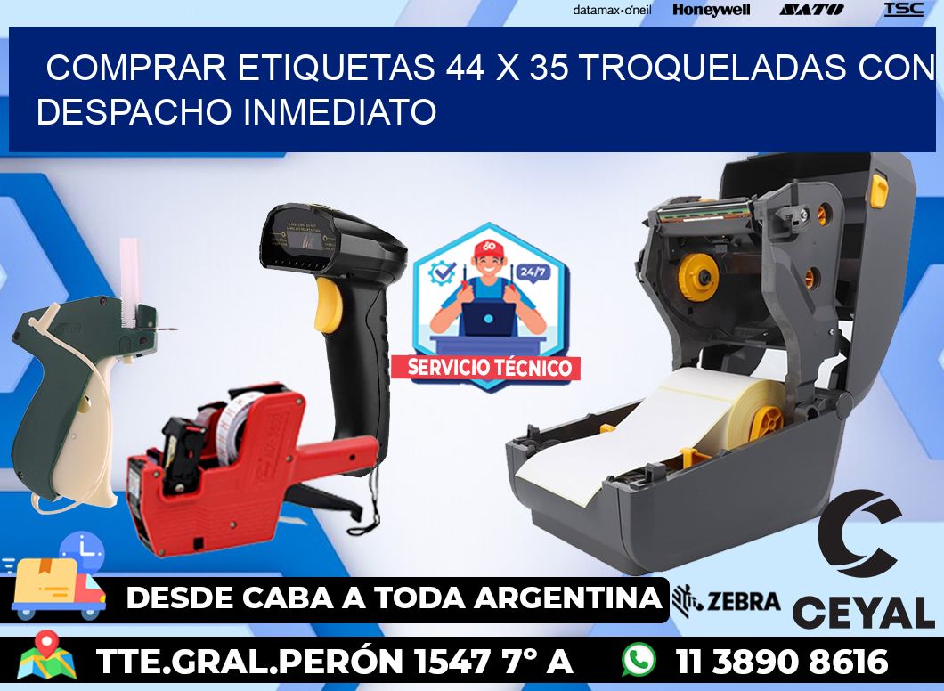 Comprar etiquetas 44 x 35 troqueladas con despacho inmediato