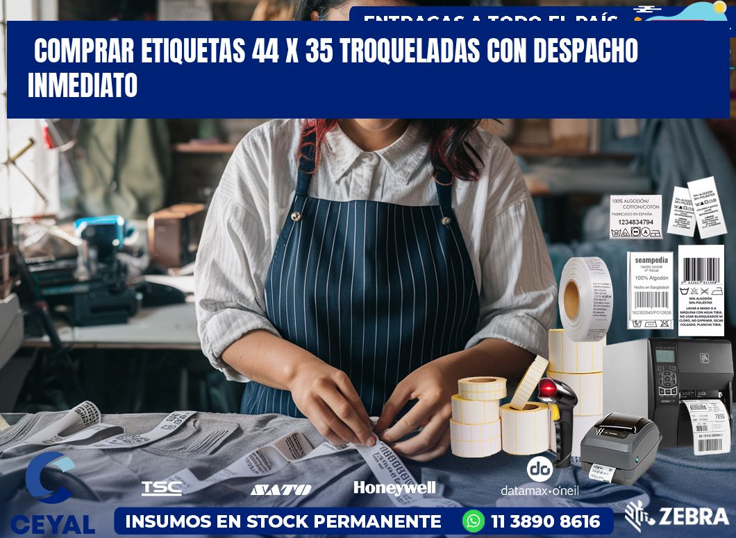 Comprar etiquetas 44 x 35 troqueladas con despacho inmediato