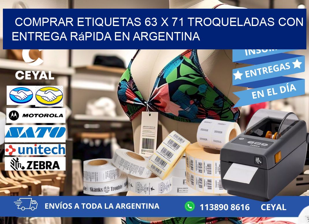 Comprar etiquetas 63 x 71 troqueladas con entrega rápida en Argentina