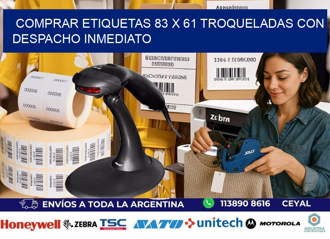 Comprar etiquetas 83 x 61 troqueladas con despacho inmediato