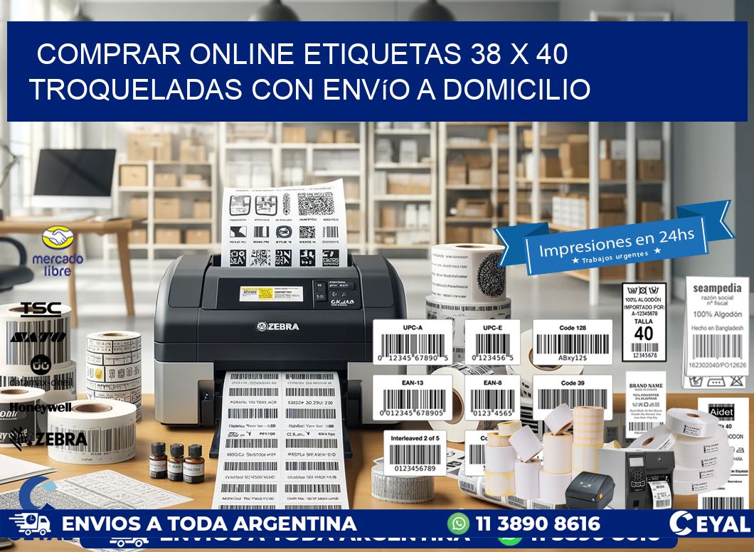 Comprar online etiquetas 38 x 40 troqueladas con envío a domicilio