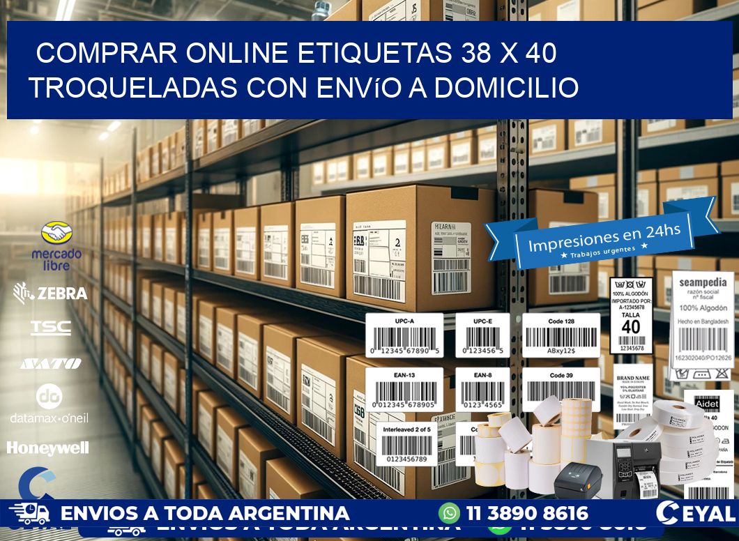 Comprar online etiquetas 38 x 40 troqueladas con envío a domicilio