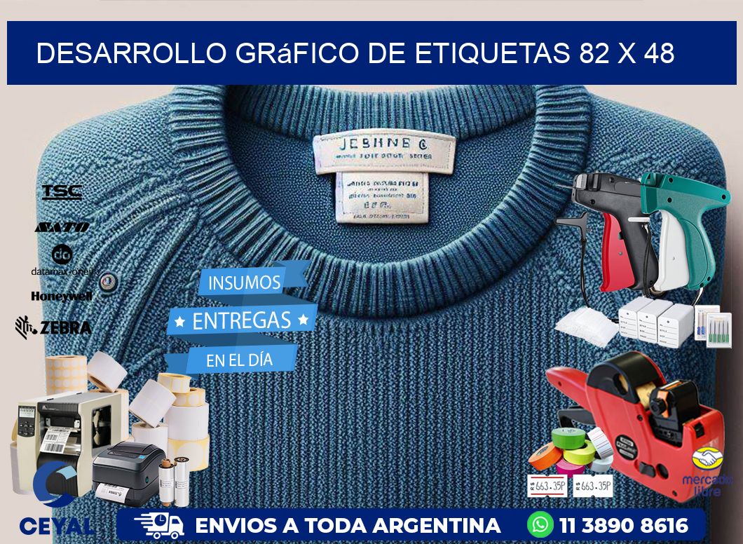 Desarrollo gráfico de etiquetas 82 x 48