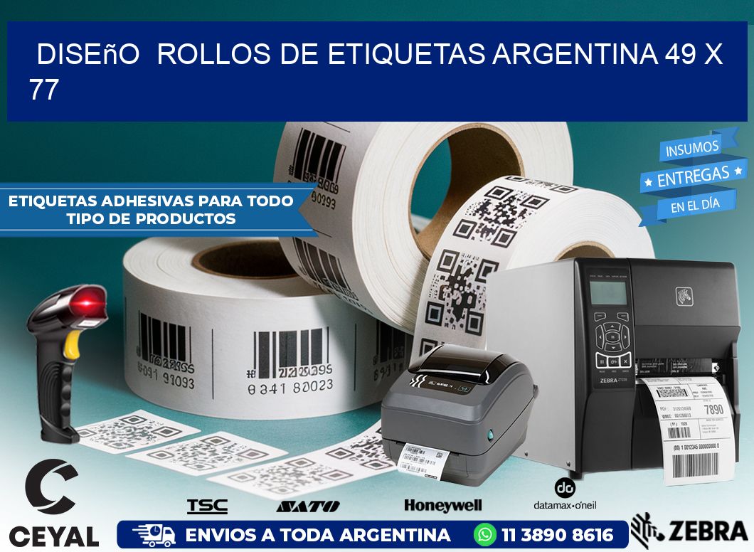 Diseño  ROLLOS DE ETIQUETAS ARGENTINA 49 x 77