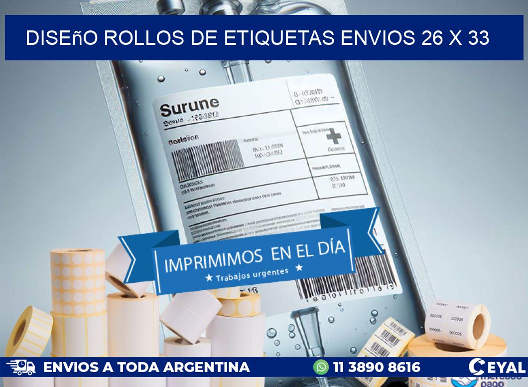 Diseño ROLLOS DE ETIQUETAS ENVIOS 26 x 33