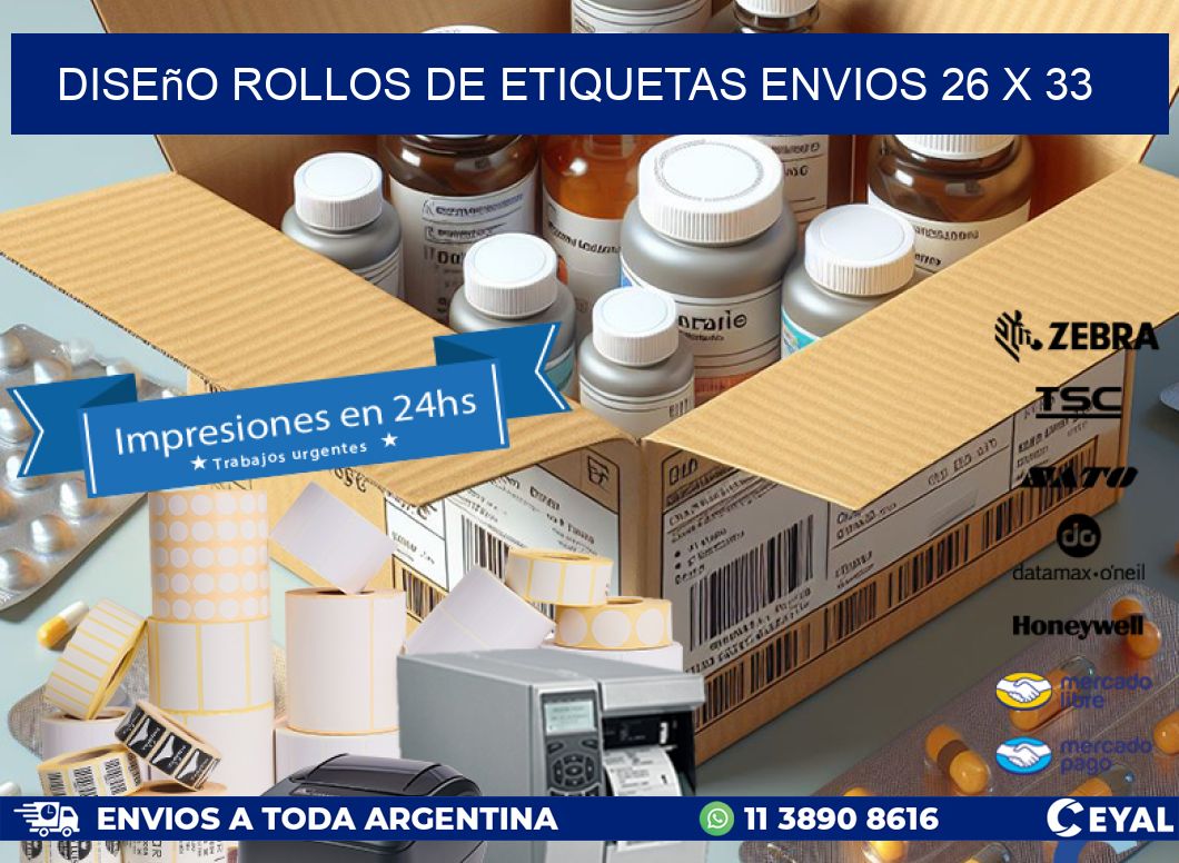 Diseño ROLLOS DE ETIQUETAS ENVIOS 26 x 33