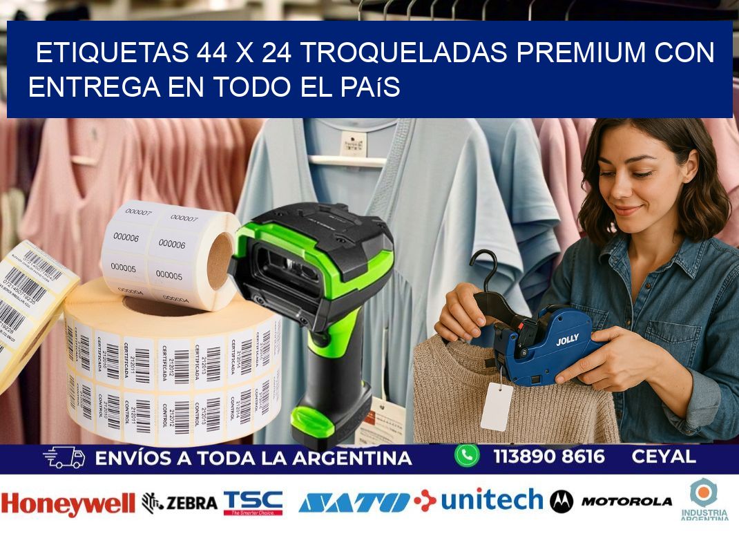 Etiquetas 44 x 24 troqueladas premium con entrega en todo el país