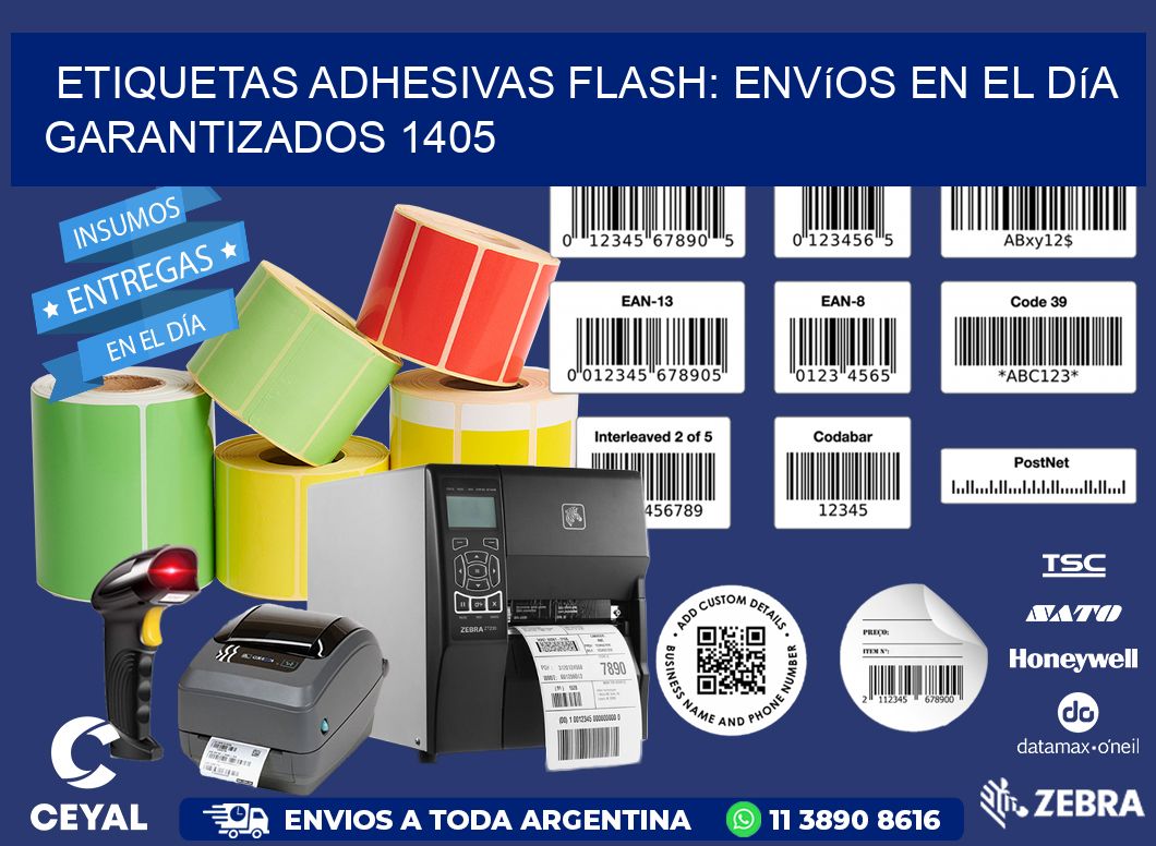 Etiquetas adhesivas Flash: Envíos en el Día Garantizados 1405