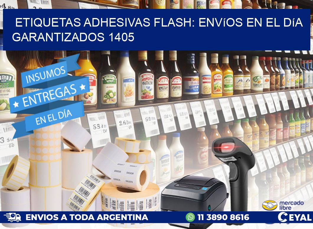 Etiquetas adhesivas Flash: Envíos en el Día Garantizados 1405