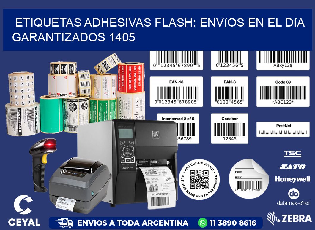 Etiquetas adhesivas Flash: Envíos en el Día Garantizados 1405