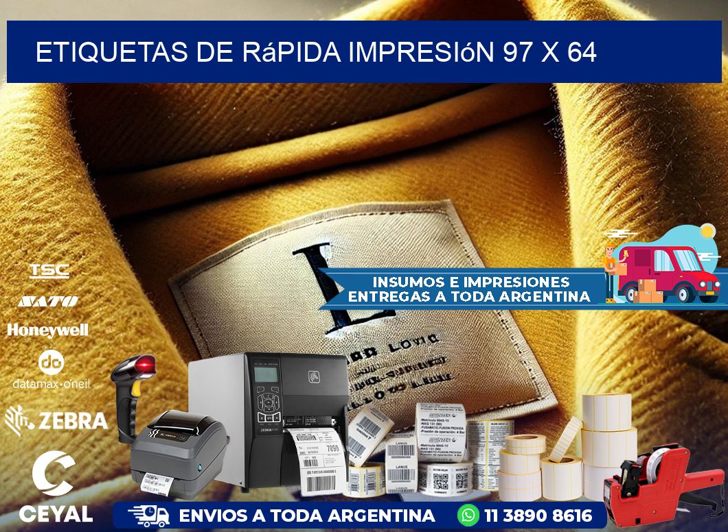 Etiquetas de rápida impresión 97 x 64