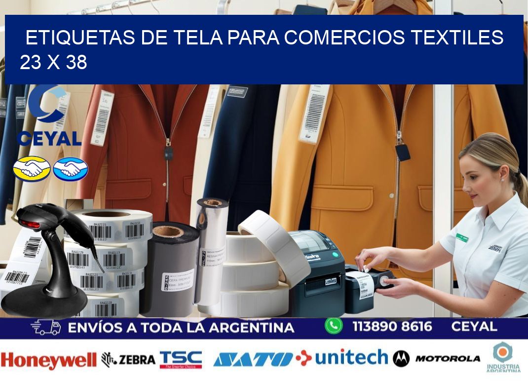 Etiquetas de tela para comercios textiles  23 x 38