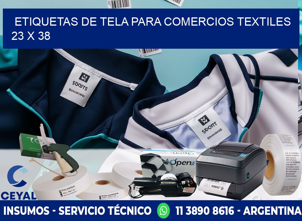 Etiquetas de tela para comercios textiles  23 x 38