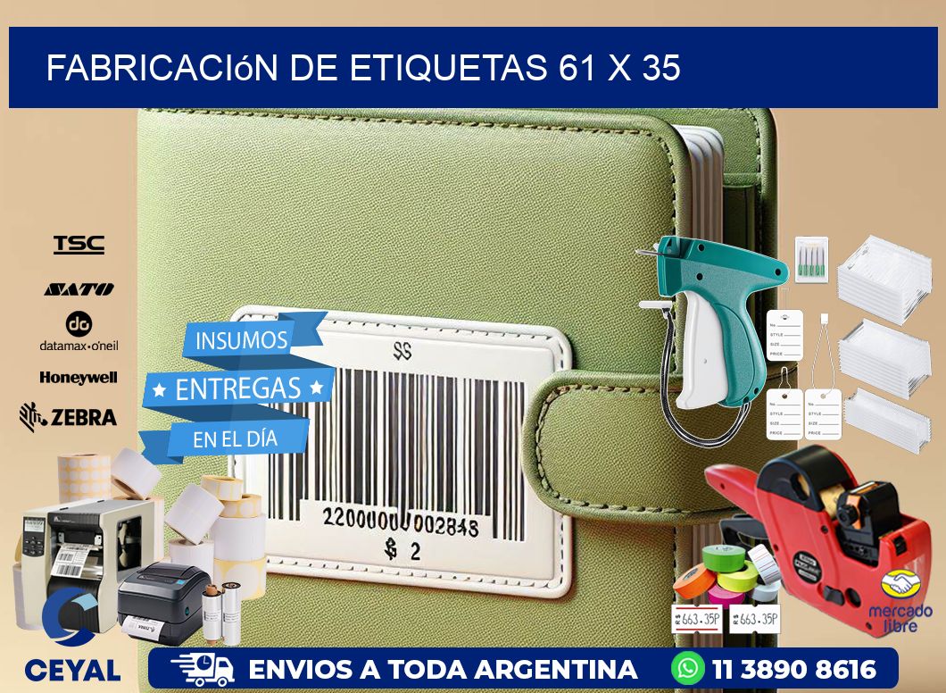 Fabricación de etiquetas 61 x 35