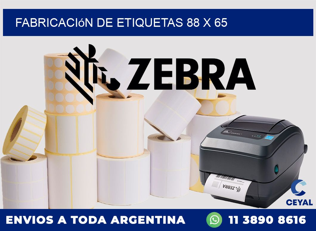 Fabricación de etiquetas 88 x 65