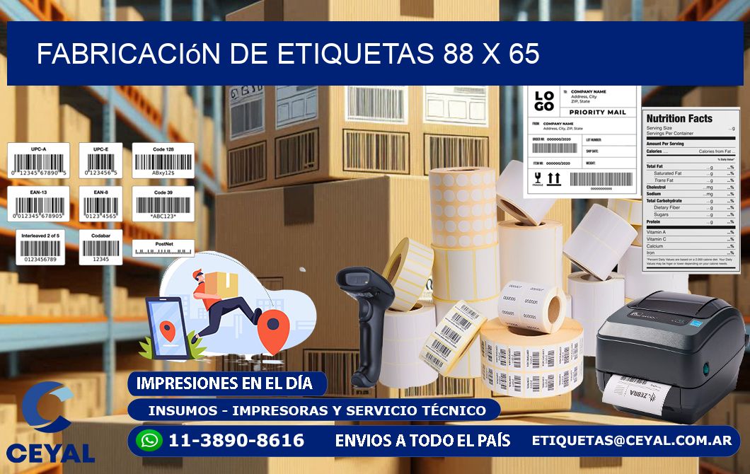 Fabricación de etiquetas 88 x 65
